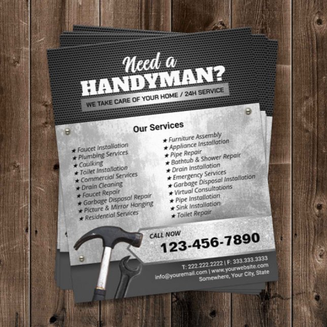 Handyman Metallic Repair & Maintenance Service Flyer (Von Creator hochgeladen)