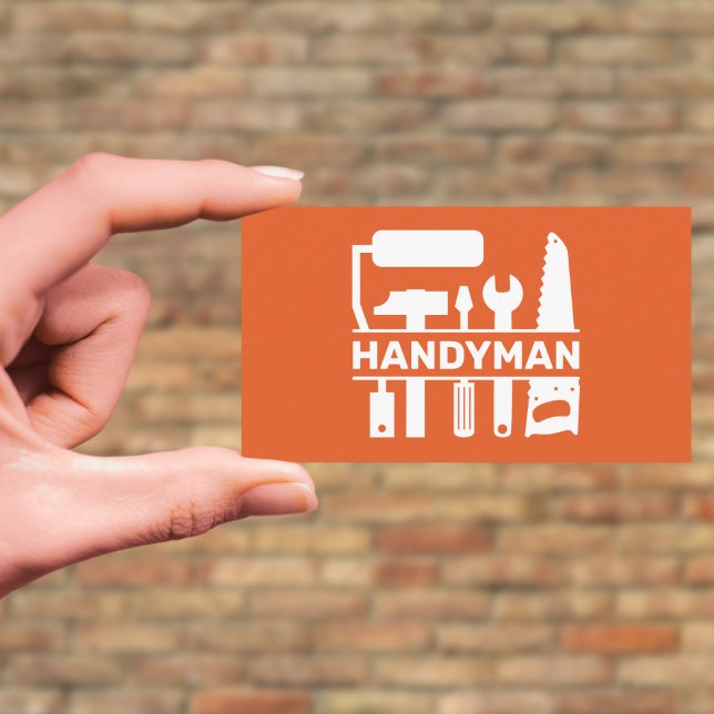 Handyman - Monogram-Orange für Hardware-Tools Visitenkarte (Handyman - Hardware Tools Monogram Orange Business Card)