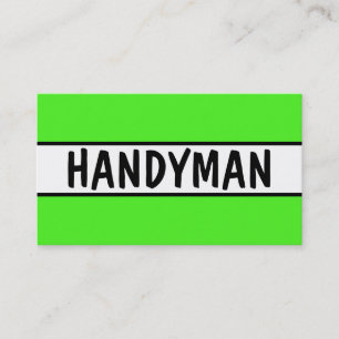 Handyman Neon Green Business Card Visitenkarte
