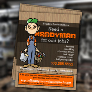 Handyman Odd jobs Carpenter Klempner Maler. Flyer