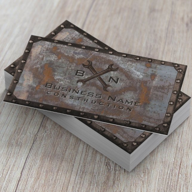 Handyman Plumber Vintag Rusty Metal Construction Visitenkarte (Von Creator hochgeladen)