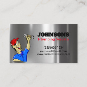Handyman Plumber Wrench Metal Maintenance Visitenkarte