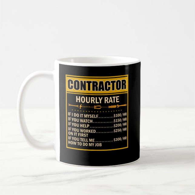 Handyman Price Chart Contractor Stundenlohn Kaffeetasse (Links)