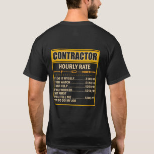Handyman Price Chart Contractor Stundenlohn T-Shirt