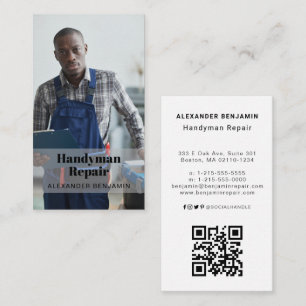 Handyman Repair Foto QR Code Business Card Visitenkarte