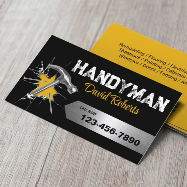 Handyman Repair & Maintenance Service Creative Visitenkarte (Von Creator hochgeladen)
