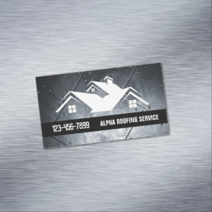 Handyman Roof Repair Construction Roofer Dachdecku Magnetische Visitenkarte
