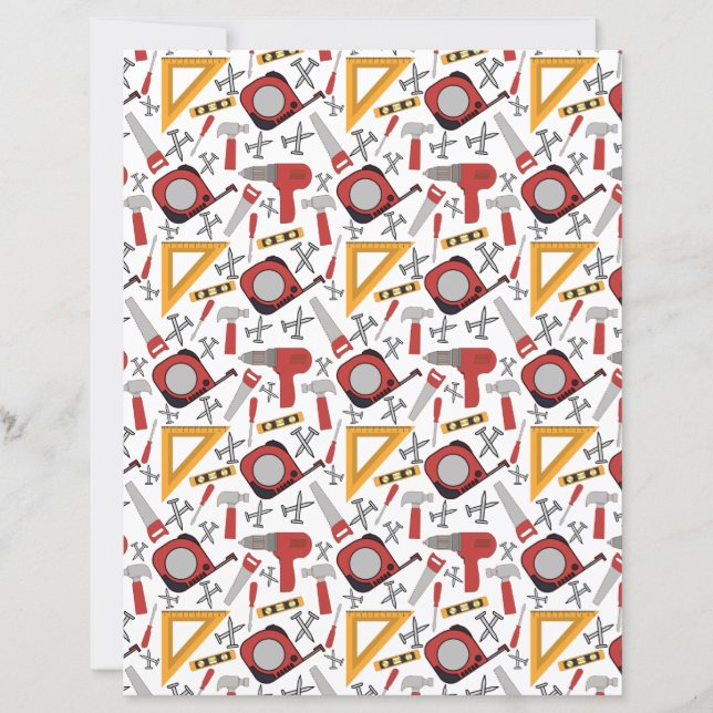 Handyman Scrapbook Papier in Rot (Vorderseite)