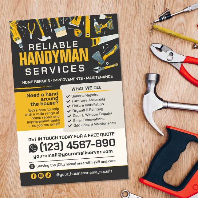 Handyman Services - Zuhause-Reparatur und -Wartung Flyer (Von Creator hochgeladen)