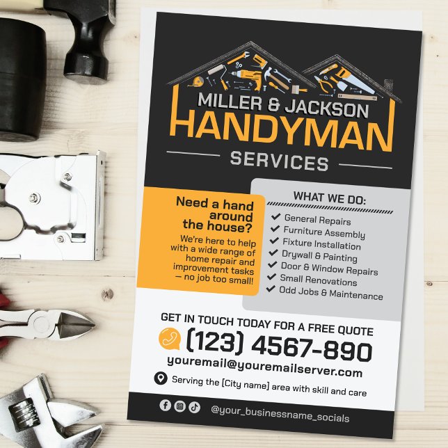 Handyman Services - Zuhause-Reparatur und -Wartung Flyer (Von Creator hochgeladen)