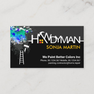 Handyman Signage Peeling Paint Spritzer Visitenkarte