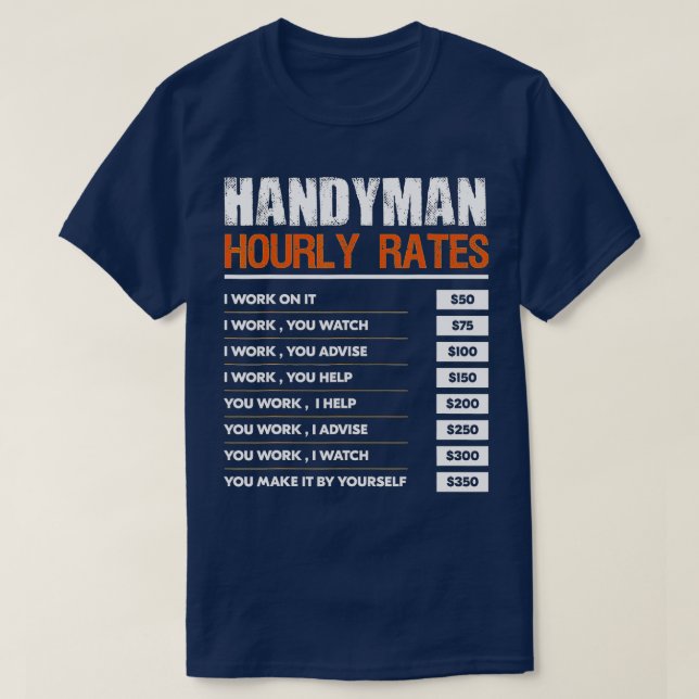 Handyman Stundenzettel Funny Handyman Labour Rat T-Shirt (Design vorne)