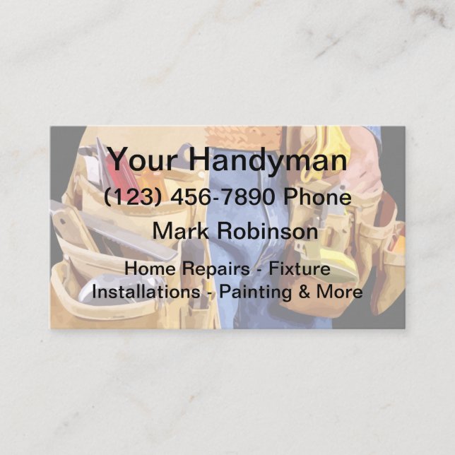Handyman Theme Business Cards Visitenkarte (Vorderseite)