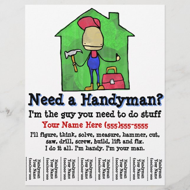 Handyman. Tischler. Erbauer. Marketing Flyer (Vorne)