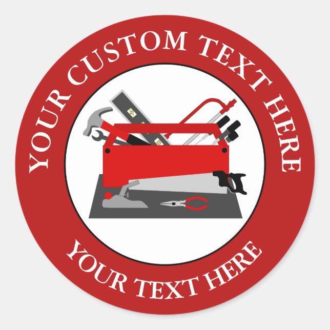 Handyman-Tool-Box 1 1/2" Runder Aufkleber (Vorderseite)