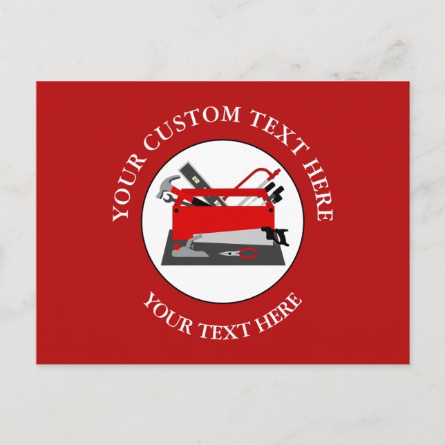 Handyman Tool Box Postkarte (Vorderseite)