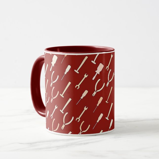 Handyman-Tools auf Bordeaux Tasse (Vorderseite Links)
