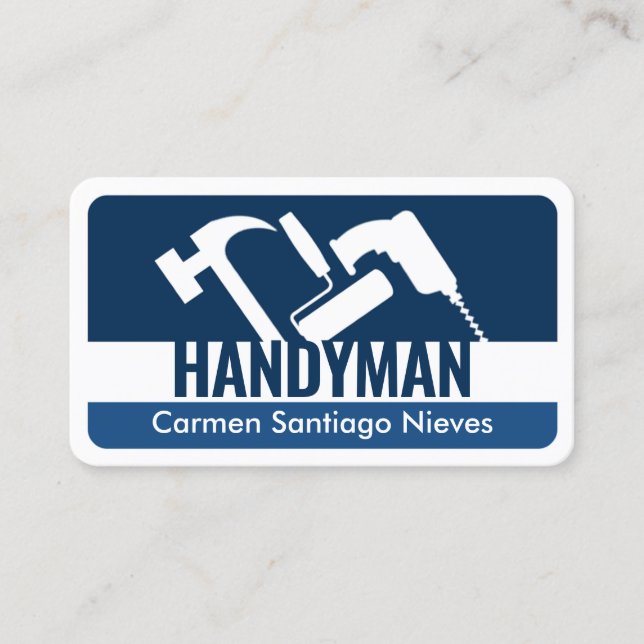 Handyman Tools Blue Layers Visitenkarte (Vorderseite)