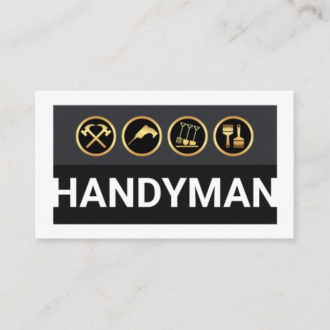 Handyman Tools On White Border Visitenkarte (Vorderseite)