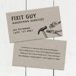 Handyman Tools, Zuhause Improvement Kraft Business Visitenkarte<br><div class="desc">Vintage Abbildung von Hammer,  Rohrschlüssel und Nasenzangen auf Kraftuntergrund</div>