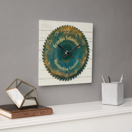 Handyman Woodworking Rustic Saw Blaw Template Quadratische Wanduhr