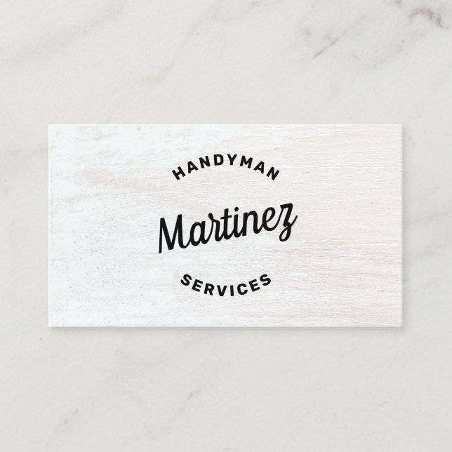 Handyman Zuhause Improvement Wood Business Card Visitenkarte (Vorderseite)