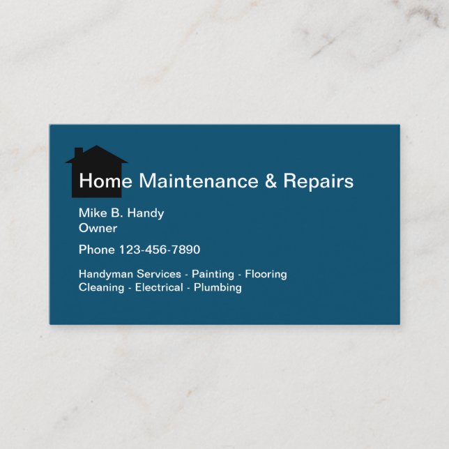 Handyman Zuhause Repair Services Business Card Des Visitenkarte (Vorderseite)