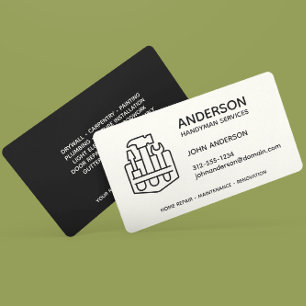 Handyman Zuhause Reparatur Business Black Custom Visitenkarte