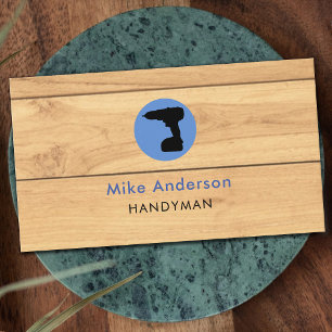 Handyman, Zuhause-Reparatur, QR-Code, Blauer Kreis Visitenkarte