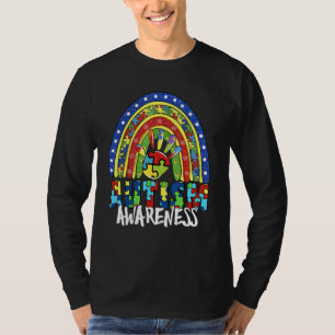 Handzeichen Autismus Bewusstsein Rainbow Autism Pu T-Shirt