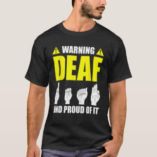 Handzeichen des Gehörhilfezeichens des Gehörs des T-Shirt