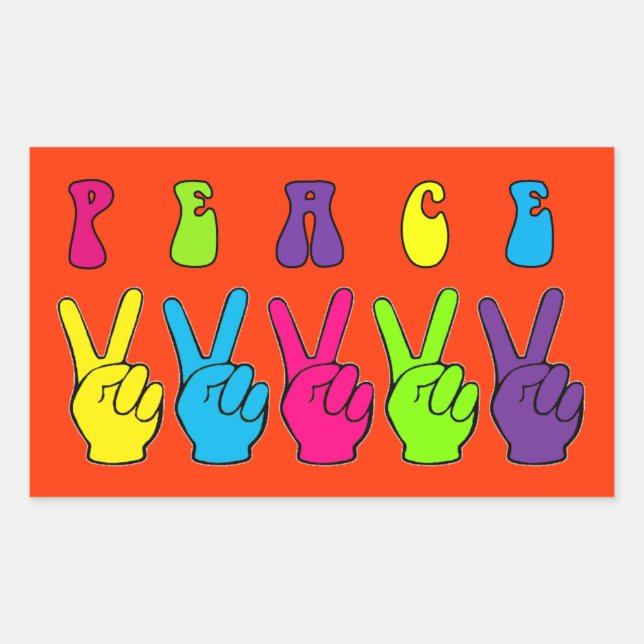 Handzeichen Rechteckiger Aufkleber (Vorderseite)