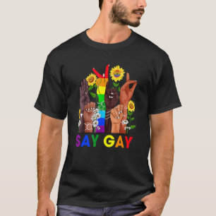 Handzeichen-Sprache sagen Gay Talk LGBt Gay Pride T-Shirt