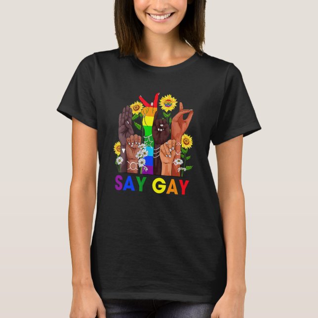 Handzeichen-Sprache sagen Gay Talk LGBt Gay Pride T-Shirt (Vorderseite)