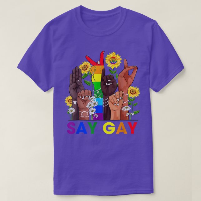 Handzeichen-Sprache sagt Gay Talk LGBT Gay Pride  T-Shirt (Design vorne)