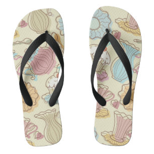 HandZeichnend Geschirr Silhouetten Flip Flops
