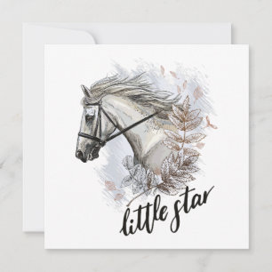 Handzeichnend Pferd mit Pflanze werfen Kissen