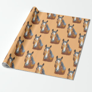 Handzeichnung eines braunen Pferdes Geschenkpapier