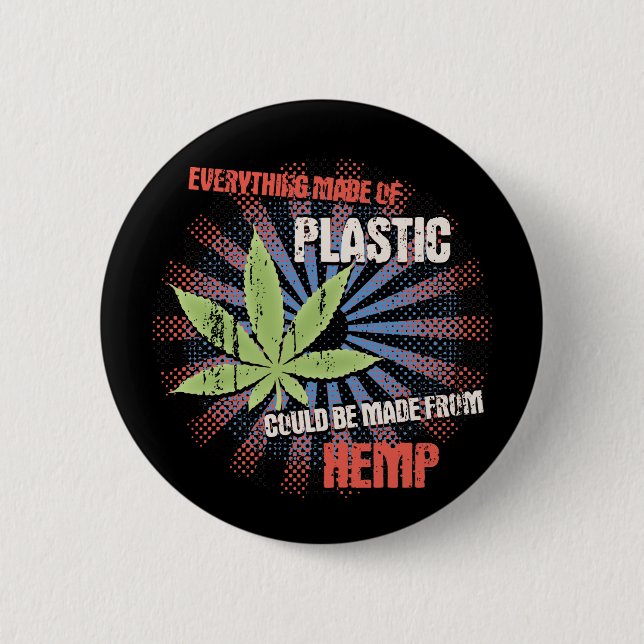 Hanf-Plastik Button (Vorderseite)