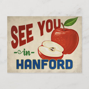 Hanford California Apple - Vintage Travel Postkarte