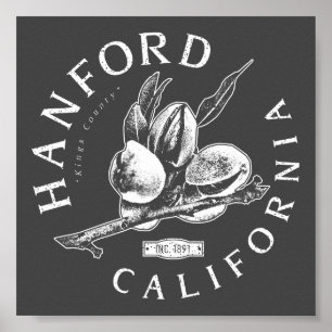 HANFORD KINGS KALIFORNIA VINTAG - ALMOND FARM POSTER