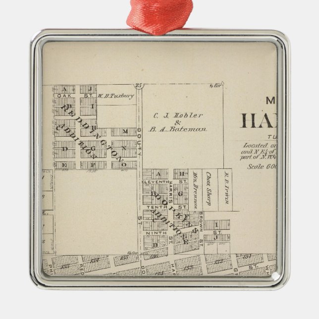 Hanford, Tulare County Silbernes Ornament (Vorne)