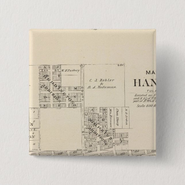 Hanford, Tulare Landkreis Button (Vorderseite)