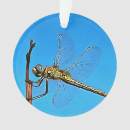 Hang auf die künstlerische Libelle gegen Cerulean Ornament