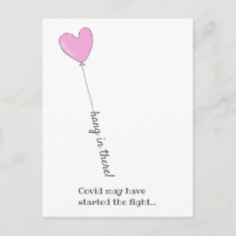 Hang da rein! - Beat Covid - Niedlich Pink Balloon Postkarte