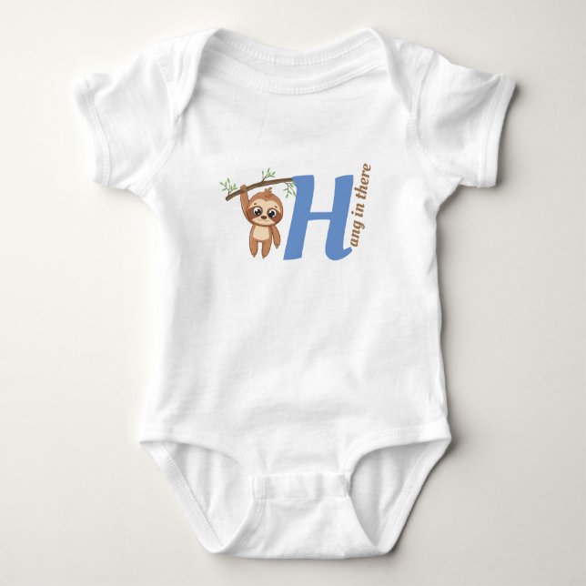 Hang da rein | Niedlich Hanging Sloth Funny Baby Strampler (Vorderseite)