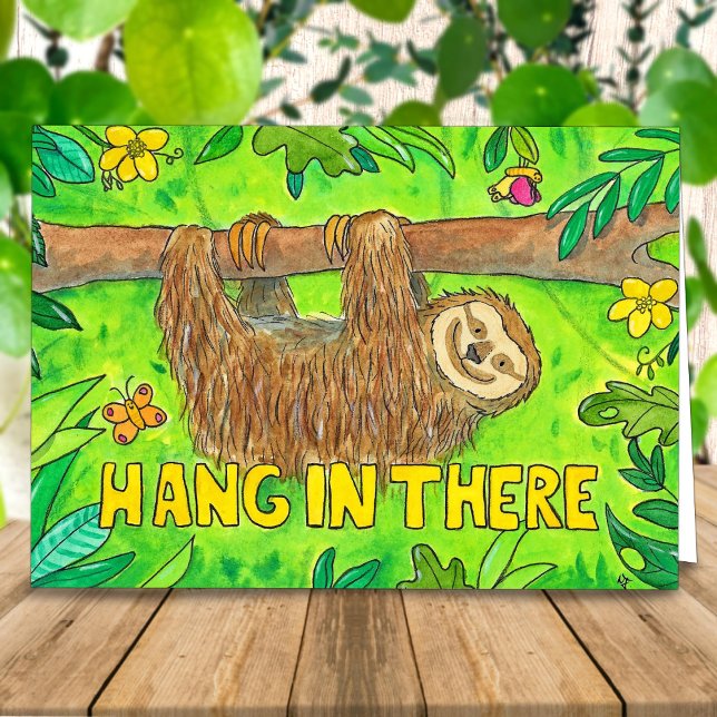 Hang da rein - Sloth Grußkarte von N. Janes Karte (Von Creator hochgeladen)