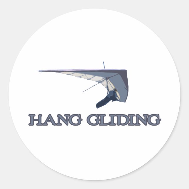 Hang Gliding Runder Aufkleber (Vorderseite)