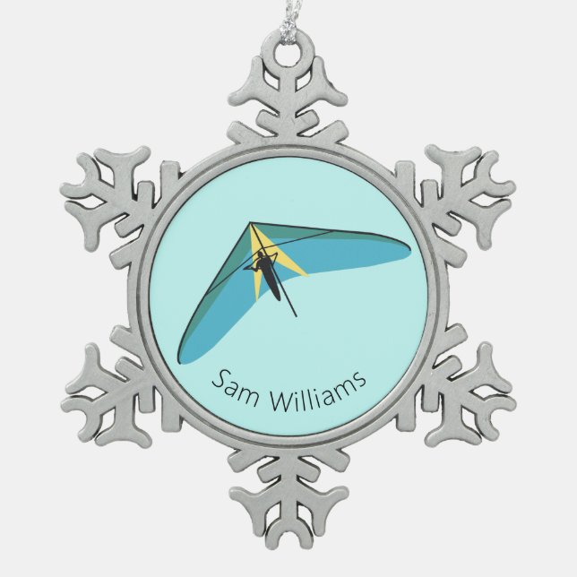 Hang Gliding Schneeflocken Zinn-Ornament (Vorderseite)