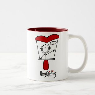 Hang Gliding Strichmännchen Zweifarbige Tasse